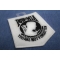 White POW MIA Iron on Patch diagonal view